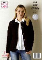 Knitting Pattern - King Cole 5548 - Big Value Super Chunky - Ladies Sweater and Cardigan